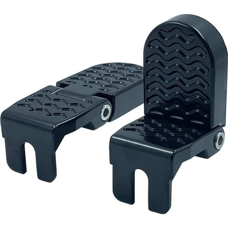 Pedali per bicicletta - Scanalatura a U dietro il pedale - Sella posteriore e poggiapiedi pieghevoli - Accessori per mountain bike e bici pieghevoli - 1 paio 10 mm - nero (1/5)