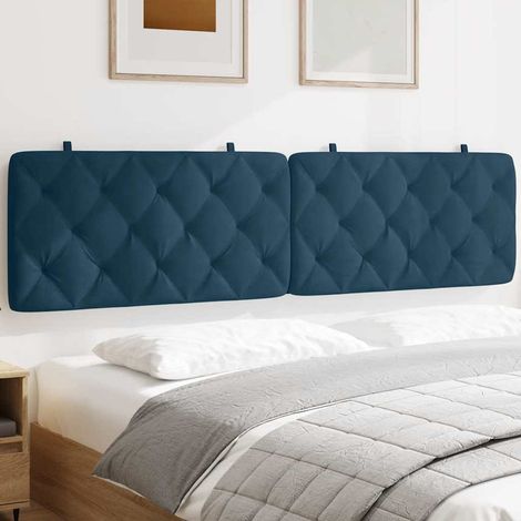 Kopfteil-Kissen Blau 200 cm Samt