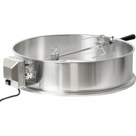 Set de broche à barbecue en acier inoxydable – Compatible Ø 57 cm – Moteur 220V – Charge max 10 kg – Cuisson uniforme et savoureuse (1/5)
