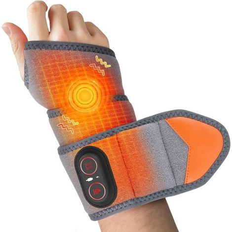 Masajeador de manos inalámbrico con batería de 3000 mAh, luz roja y 3 niveles de calor. (1/5)