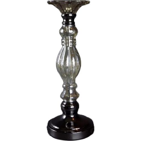 Elegante candeliere da terra in metallo marrone e vetro, 14x38 cm - Il modello più alto della collezione. (1/3)