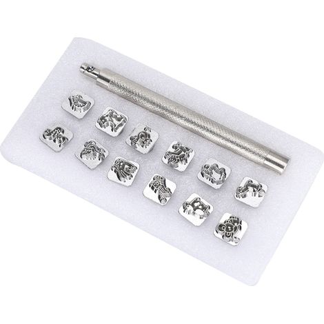 12 Pièces Outils à Estamper Motifs du Zodiaque Chinois pour DIY Cuir et Artisanat, avec 1 Poignée (1/5)