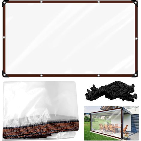 Bâche Transparente avec Œillets 2 x 3 m pour Jardin, Balcon, Terrasse et Serre, Bâche de Protection Imperméable pour l’Extérieur en PVC (1/5)