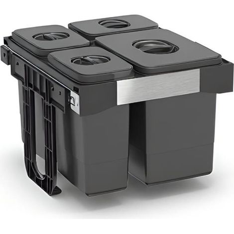 Pattumiera estraibile 4 contenitori Freejazz62453 colore grigio (1/3)