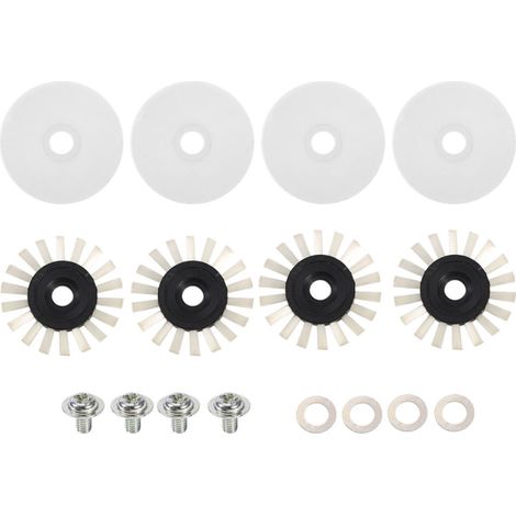 16 arandelas, tapas de cepillo redondas y tornillos para máquinas de tejer Silver Reed SK280 SK840 SK580 (1/5)