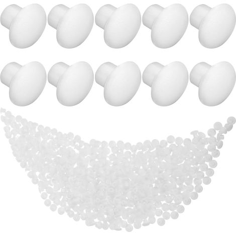 500 bouchons ronds en plastique blanc pour trous de vis (1/5)