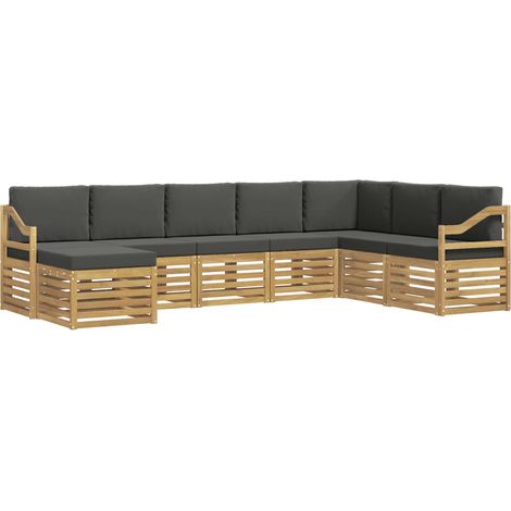Set di divani da esterno 8 pz Bianco e Antracite Poliestere vidaXL (1/5)