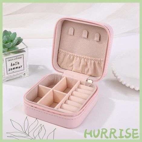 Garosa Petit étui à bijoux de voyage Petite boîte à bijoux de voyage, Mini boîte à bijoux Portable en cuir PU lunettes boite Rose (1/4)
