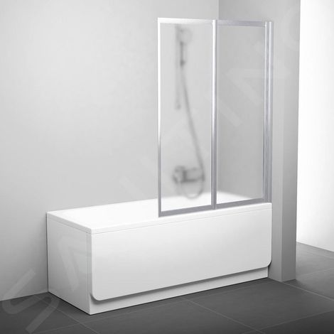 Ravak Supernova - Paroi de baignoire pliante en deux parties VS2 105, 1045x1400 mm, satin/Grape 796M0U00ZG (1/3)