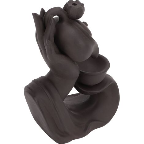 Support mural artisanal pour bâtons d'encens en sable violet, idéal pour la méditation, le bureau ou la décoration intérieure. (1/5)