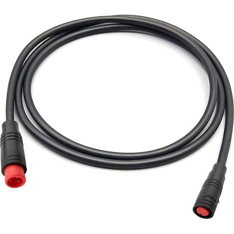 Câble d'extension 2Pin ebike Femelle et mâle Câble de vélo électrique Connecteur étanche 2pin pour éclairage/accélérateur/Frein de vélo électrique (1/5)
