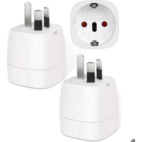 Adattatore da viaggio per prese elettriche - confezione da 2 - da spina francese a 2 pin a spina australiana a 3 pin - Tipo I (1/4)