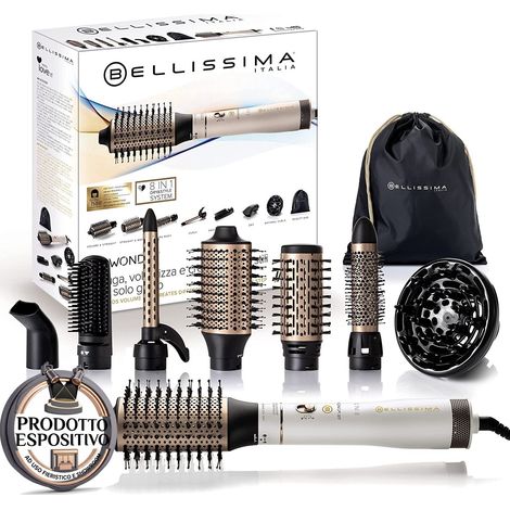 Imetec Bellissima Air Wonder 11847 Spazzola Aria Calda 8-in-1 Ceramica 1000W (1/5)