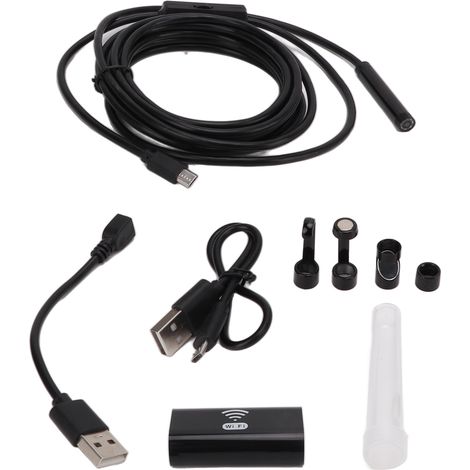 Caméra d'inspection industrielle 8mm WiFi, objectif 1200P HD, étanche IP68 avec LED ajustable pour réparation de canalisations auto, câble 3,5m/11,48ft (1/5)