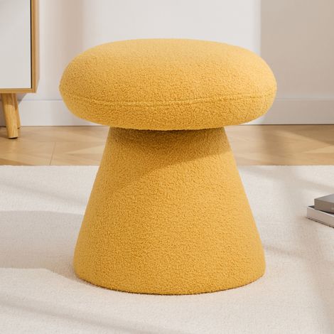 Taburete giratorio tipo puf con forma de seta, 360°, amarillo OKMYHOME (1/5)