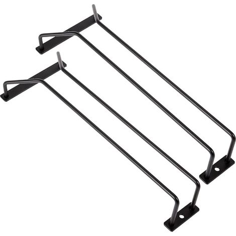 Porte-verres à vin en métal noir, support de verres à pied sous étagère, 30,5 cm, pour cuisine, restaurant, bar, table à manger (1/5)