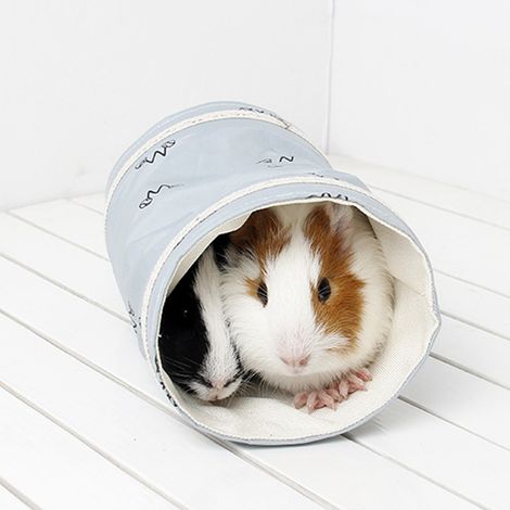 Lit Tunnel pour Hamster, cachette chaude et douce, petit nid tubulaire pour animaux de compagnie, pour cochon d'inde, lézard, printemps et automne, bleu (1/5)