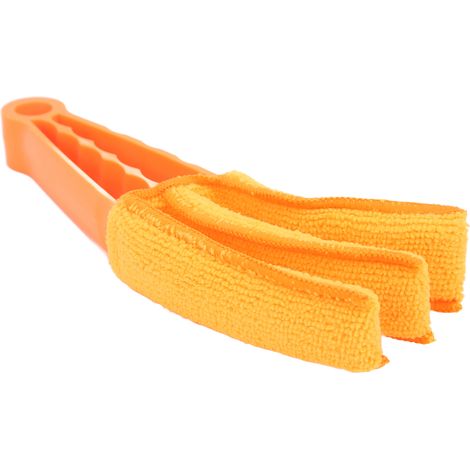 Chiffon Microfibre Dépoussiéreur Polyvalent pour Bouches d'Aération Voiture, Nettoyage Fenêtres, Stores, Volets, Ventilateur, Orange, Outil Multi-Usage (1/5)