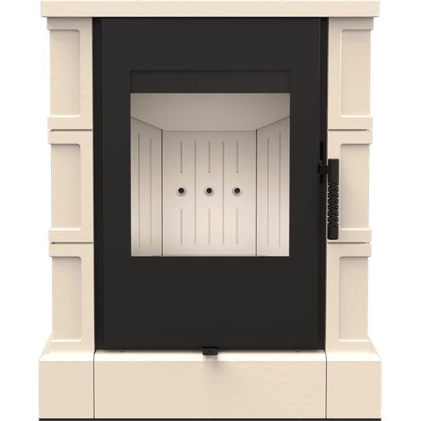 Freistehender Kachelofen KRATKI TORIR 150 7 kW cremefarbene Kachel (1/5)