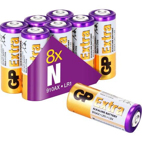 Piles LR1 Lot de 8 - Batteries N AM5 E90 1,5V - GP Extra (1/5)