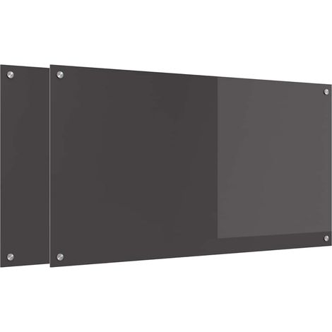 Crédence de cuisine 2 pcs Gris foncé 110 x 60 cm verre trempé (1/5)
