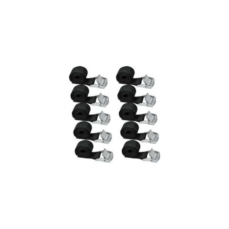 10-teiliges Spanngurtset, 200 cm, Befestigungsset für Motorrad-/Auto-/Fahrradträger, Spanngurte, maximale Traglast 500 kg - Crezuo (1/4)