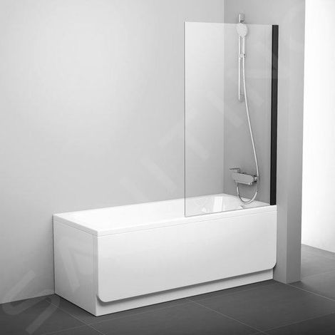 Ravak Pivot - Pare-baignoire, 800x1400 mm, noir/verre clair 79840300Z1 (1/3)