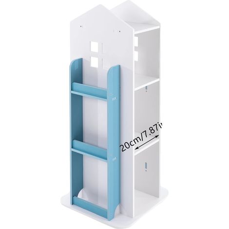 Libreria per bambini, a 4 ripiani, realizzata in materiale ecologico, di colore blu. (1/2)