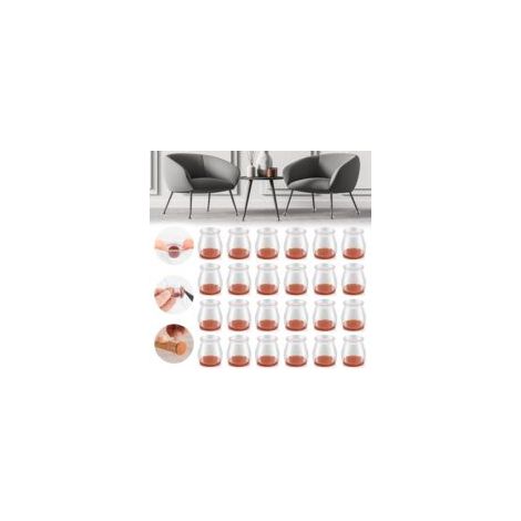 Set mit 24 Silikon-Schutzpads (2 mm) – Rutschfest für runde und eckige Stuhlbeine – Kratz- und geräuschdämpfend – Crezuo
