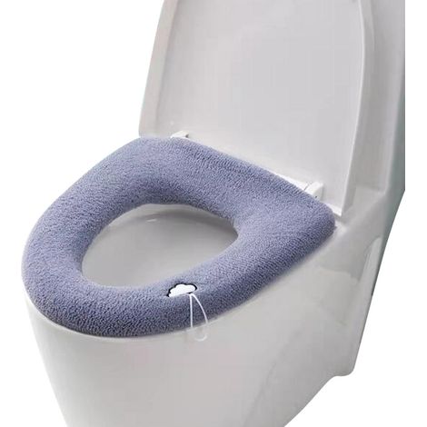 Tapis De Toilette - Universel - Tricoté - Lavable En Machine - Pour Siège De Toilette Standard - 1 Pièce (1/5)