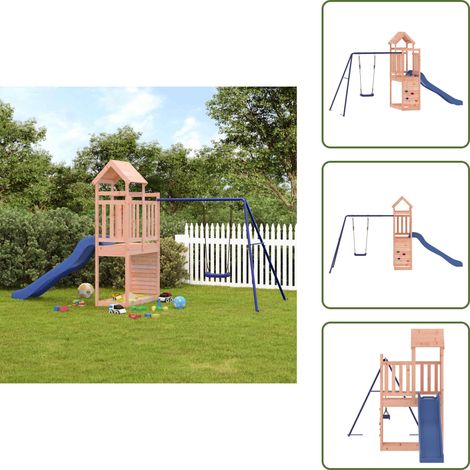 Spielturm Massivholz Douglasie - Holzspielplatz - Kletterturm - Rutsche - Schaukelset - Spielgerät