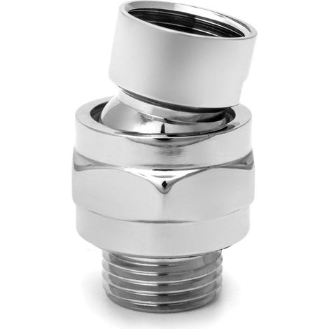 Bras de Douche Connecteur , Douche Adaptateur Rotule Pivotante en Laiton Réglable G1/2 Chrome (1/5)