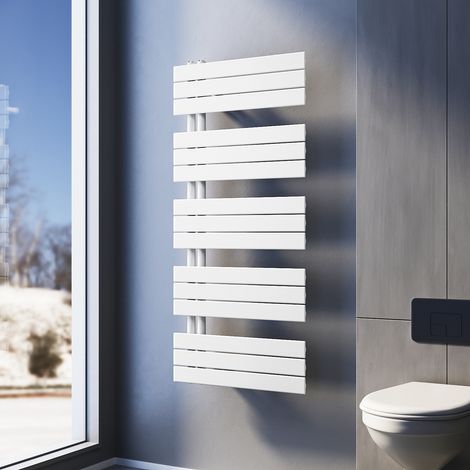 SONNI Toallero Baño Radiador Radiadores Toalleros de Agua 1314x600mm 1376W Blanco Conexiones Laterales