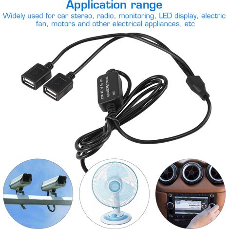 DC-DC 12V auf 5V USB 5V 3A Abwärtswandler mit zwei weiblichen USB-Ausgängen. (1/5)