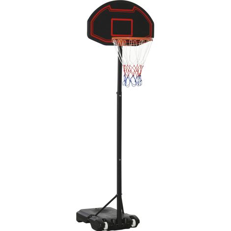 Panier de basket sur pied extérieur réglable en hauteur 1,55 à 2,10 m, avec roues, panneau incassable et base stable pour enfants et ados  CHICFURN (1/5)