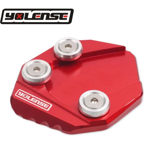 (Rouge avec logo) Compatible avec SUZUKI GSX-S125 GSX-S150 GSX-R125 GSX-R150 GSXR GSXS 125 150 Béquille latérale, extension de béquille, plaque de support, puissance maximale (1/4)