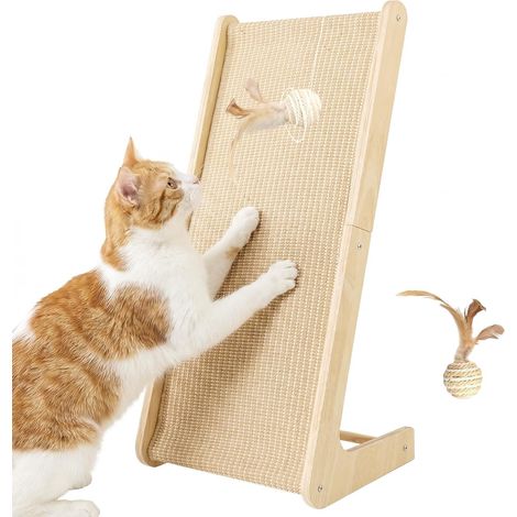 Griffoir en carton en forme de L pour chat - 69 cm de haut (1/5)