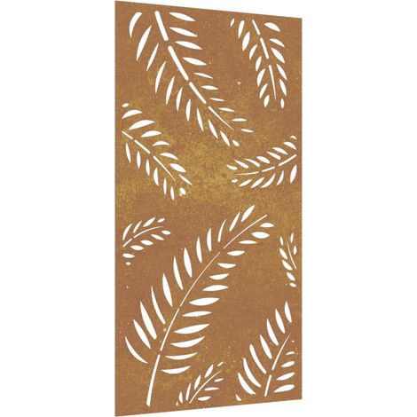 Décoration murale jardin 105x55 cm acier corten design feuille CFW988017 (1/5)