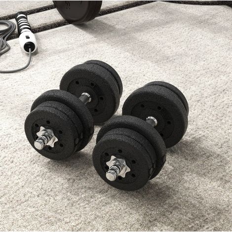 25-kg-Hantelset aus Stahl, schwarz HAVRYA (1/5)