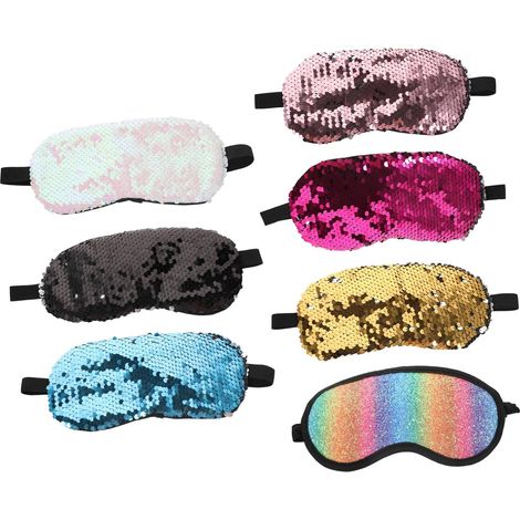 7 Pièces Masque Paillettes Bandeau Épais pour Masque de Voyage Accessoire de Pyjama (1/5)