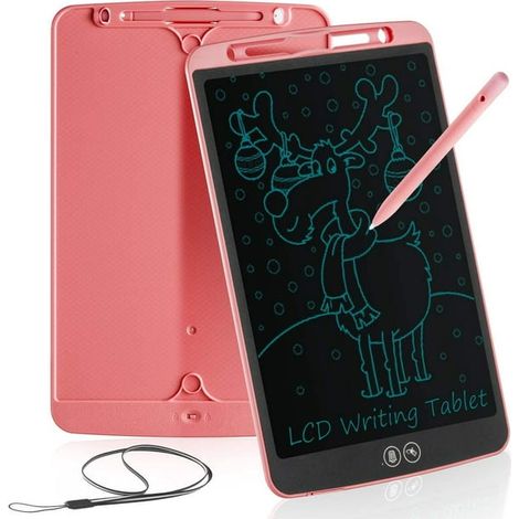Tableau Écriture LCD 12 Pouces Ardoise Magique Effaçable Partielle Tablette Dessin Enfant Jouet Cadeau Fille Garçon Rose (1/5)