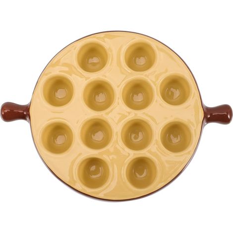1 Assiette À Escargots En Céramique, 12 Trous, Poignées Antidérapantes, Pour Four Et, Cuisine Domestique Et Restaurant (1/5)