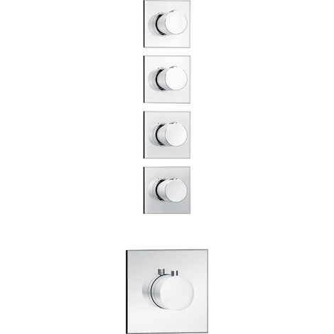 Soho 4 Wege Unterputz Thermostat Armatur inkl UP-Körper (1/5)