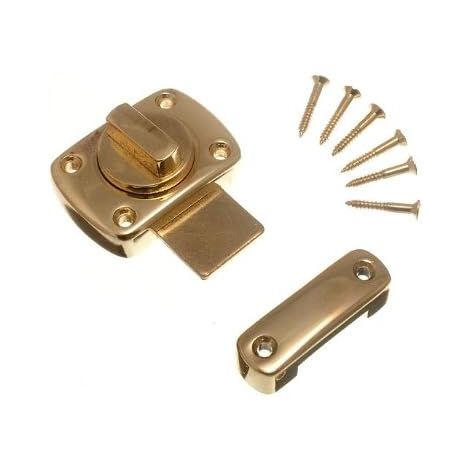 Lot de 5 loquets de porte de salle de bain/placard en laiton plaqué EB (1/2)