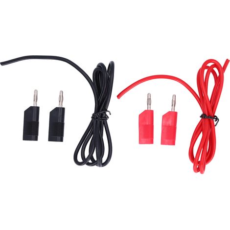Lot de cordons de test banane 4mm mâle-mâle 32A 1000V rouge et noir pour essais électriques (1/5)