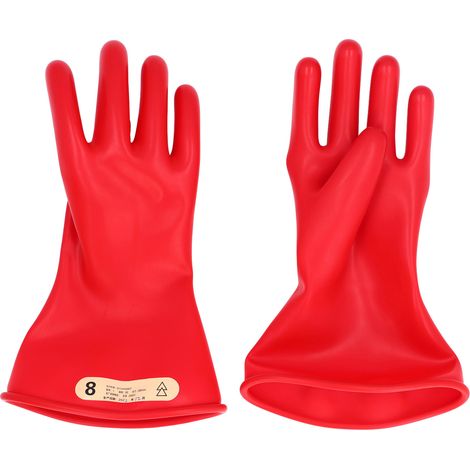 Gants isolants pour électricien 2,5 kV, polyvalents, à sécurité renforcée, en latex, pour monteurs de lignes, haute tension, pour équipements électriques, taille industrielle 8 (1/5)