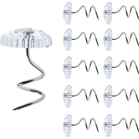50 pezzi di spilli ritorti, fermagli per cuscini da divano, copripiumini, teste trasparenti, spilli a spirale ritorti per copridivani (1/5)