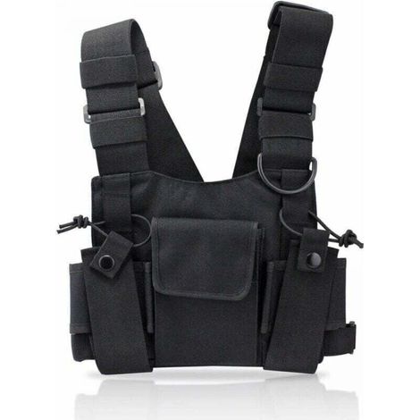 Radio Talkie walkie Poche de Poitrine, XU, Rechange Harnais à Nylon Holster Radios bidirectionnelles Carry Holder Bandoulière Réglable pour Police, Atelier Production KZQ - KZQ (1/4)