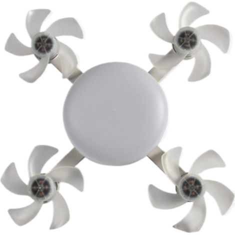 Ampoule pour ventilateur de plafond à visser avec télécommande – Culot E27, 3 vitesses réglables, LED dimmable (3000K-6000K) – Modèle à 4 têtes