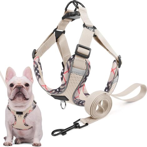 Harnais Chien avec Laisse, Harnais Anti Traction pour Chien de Taille Petits et Moyens, Réfléchissant (1/5)